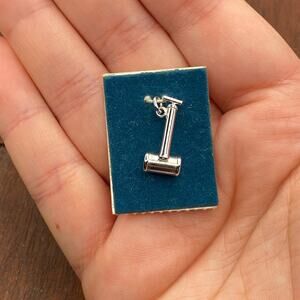 Vintage 925 Sterling Silver Bug Spray Plunger Moves Pendant Bracelet Charm